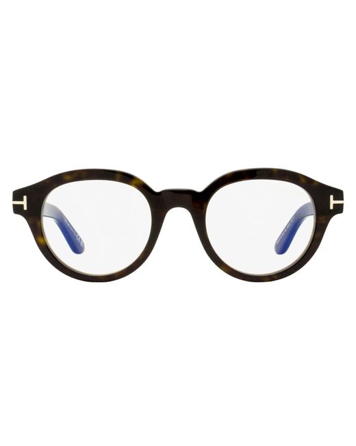 Tom Ford Black Block Oval Eyeglasses Tf6037-B 052 49Mm Ft6037 Plastic (Acetate)
