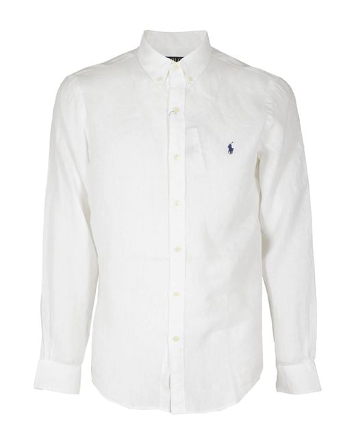 Polo Ralph Lauren Long Sleeve Sport Shirt in White for Men | Lyst