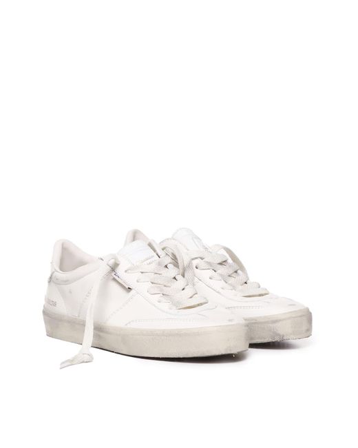 Golden Goose Deluxe Brand White Sneakers With A Worn Effect