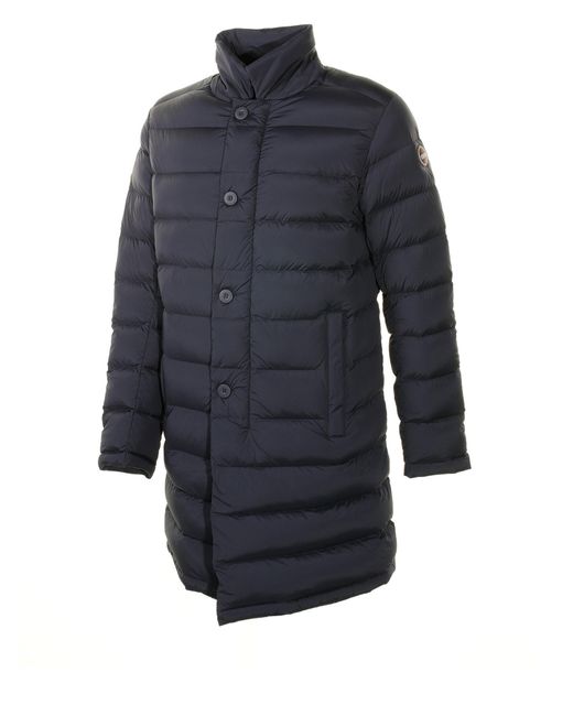 Colmar Long Quilted Down Jacket With Buttons in Blue for Men Lyst