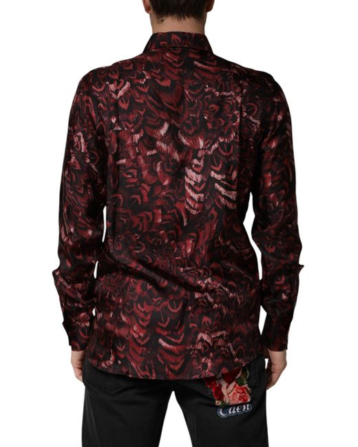 Dolce & Gabbana Patterned Collared Dress Shirt Silk for men