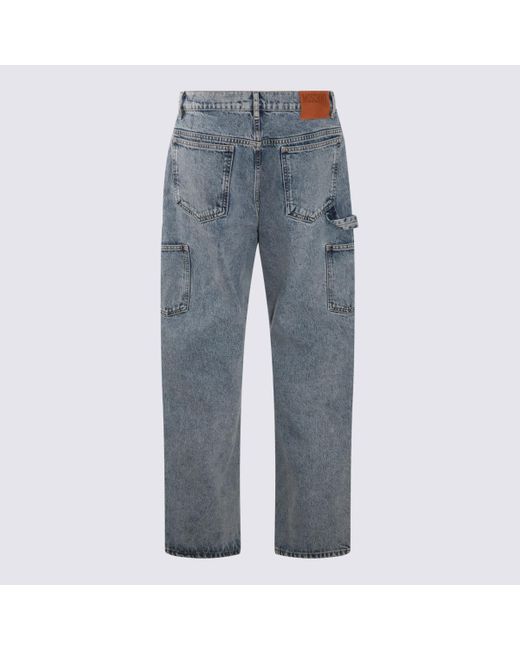 Moschino Gray Blue Cotton Denim Jeans for men