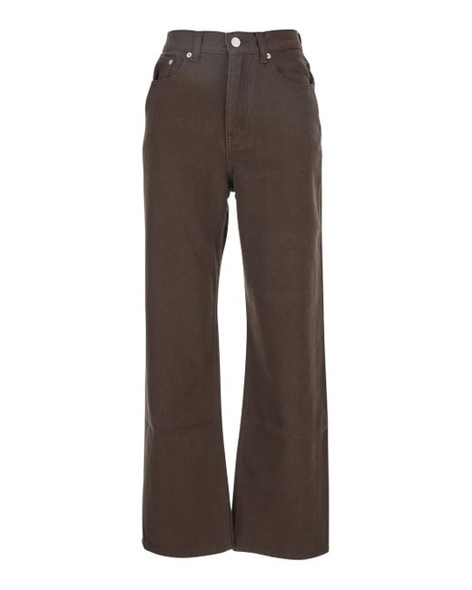 DUNST Brown Essential Jeans With Belt Loops And Logo Patch On The Rear