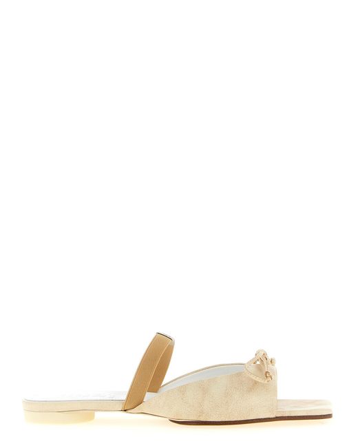 MM6 by Maison Margiela White Squared Toe Sandals Cow Leather (Bos Taurus)