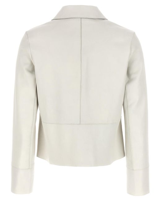 P.A.R.O.S.H. White Leather Blazer Blazer And Suits