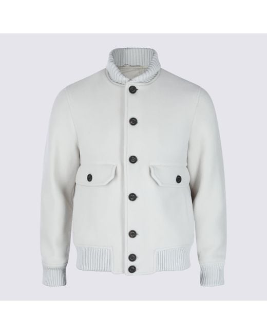 Eleventy White Sand Wool Casual Jacket for men