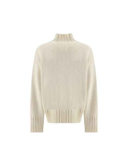 Jil Sander Natural White Silk Sweatshirt