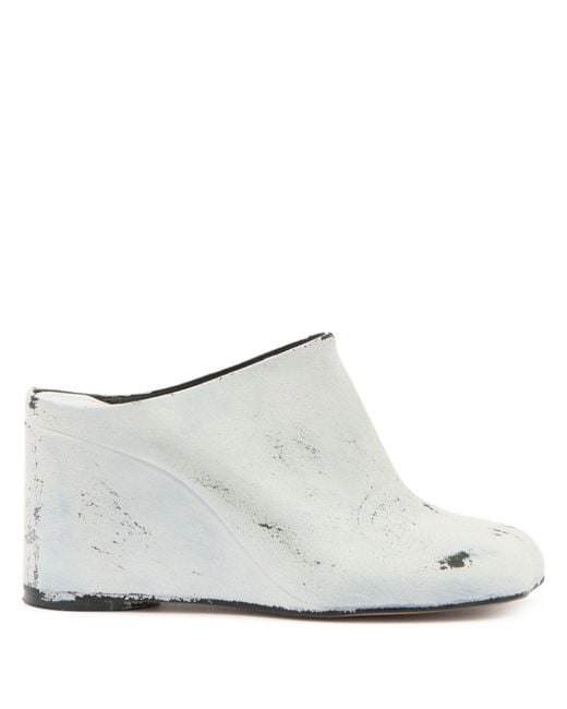 MM6 by Maison Margiela White Leather Mules