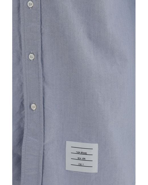 Thom Browne Blue Cotton Shirt for men
