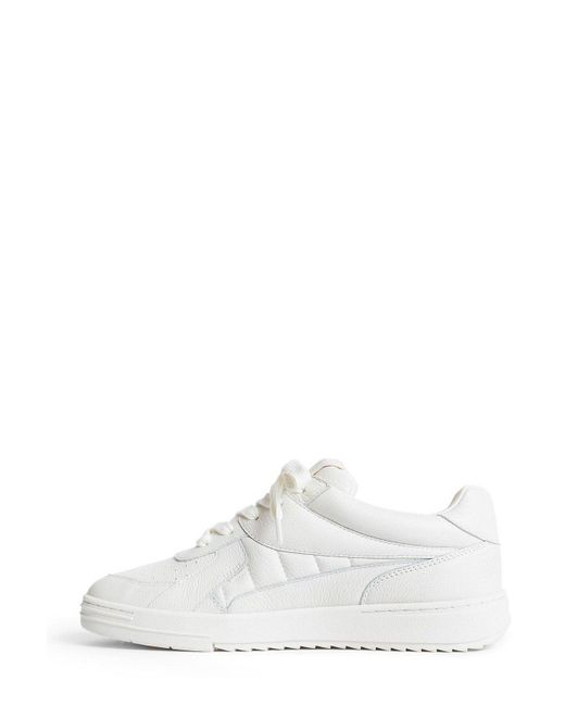 Palm Angels White Logo Plaque Lace-up Sneakers for men
