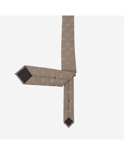 Gucci White Silk Tie Morsetto Print, Ties & Bow for men