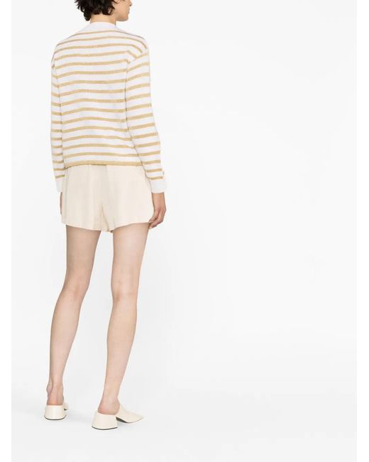 Valentino Natural Striped Logo-Plaque Jumper Clothing