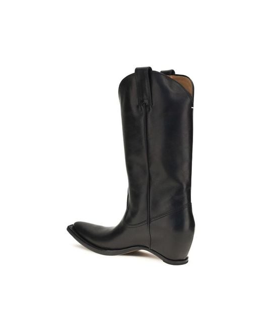 Maison Margiela Black Calf Leather Bos Taurus Ankle Boots