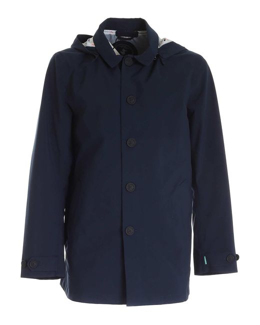 Save The Duck Blue Benjamin Trench for men