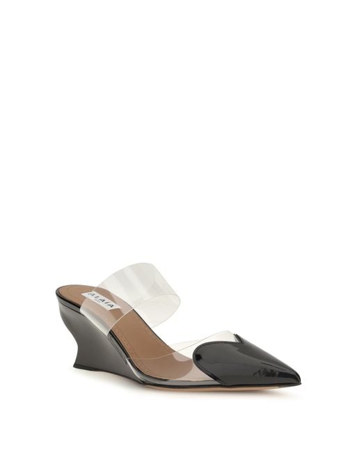 Alaïa White Mules Le Coeur Patent Leather Calf Pumps