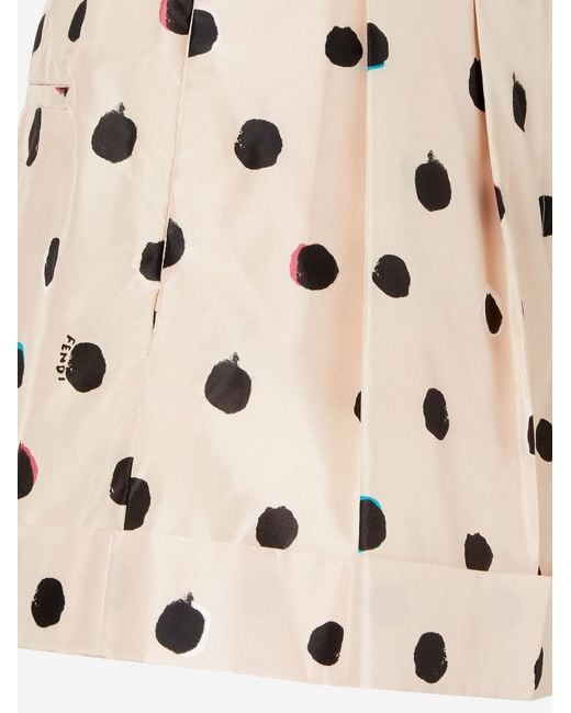 Fendi White Taffeta Shorts Silk