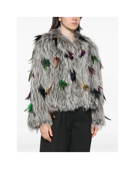 DE SANTIS Gray Fur Coat