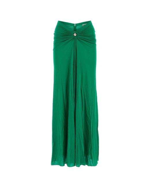 Rabanne Green Emerald Stretch Cupro Skirt