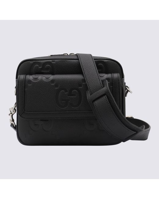 Gucci Black Leather Jumbo Small Crossbody Bag for men