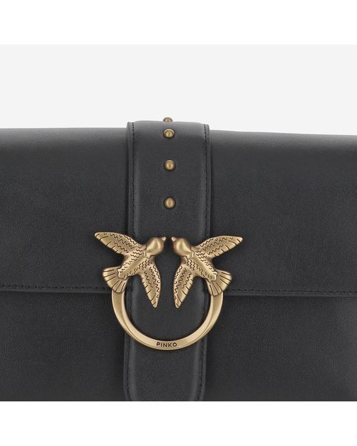 Pinko Black Leather Shoulder Bag