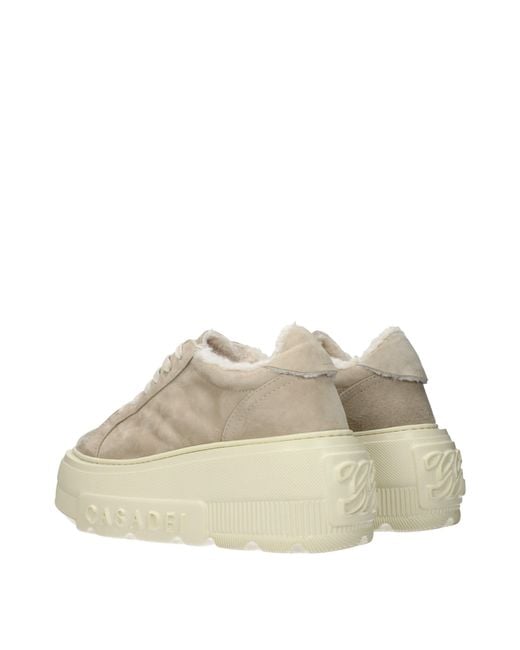 Casadei Natural Leather Chunky Sneakers
