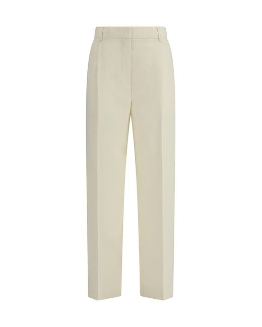 Totême Natural Straight-Leg Pants Polyester Trousers