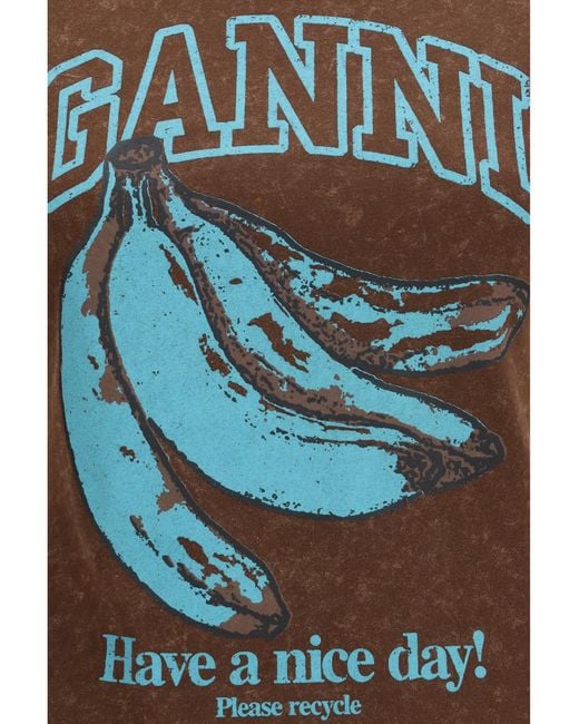Ganni Multicolor Banana Cotton T-Shirt T-Shirts