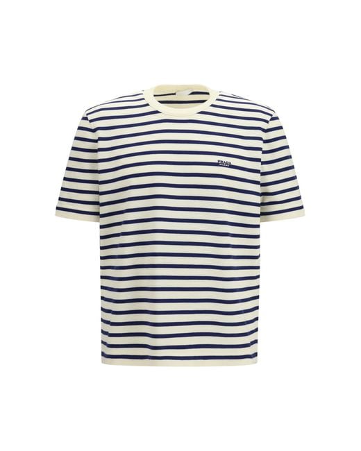 Prada Multicolor Short-Sleeve Cotton Sweater for men