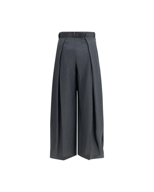 Sacai Gray Polyester Casual Pants
