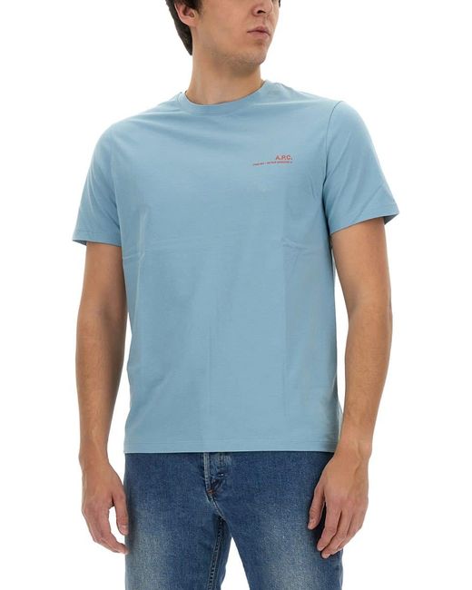 A.P.C. Blue T-Shirt "Item" for men