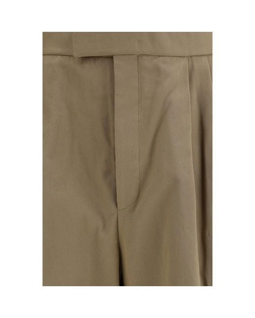 Thom Browne Green Beige Cotton Casual Pants for men