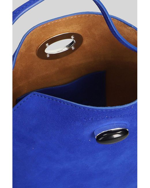 Christopher Esber Blue Turnlock Suede Mini Hand Bag