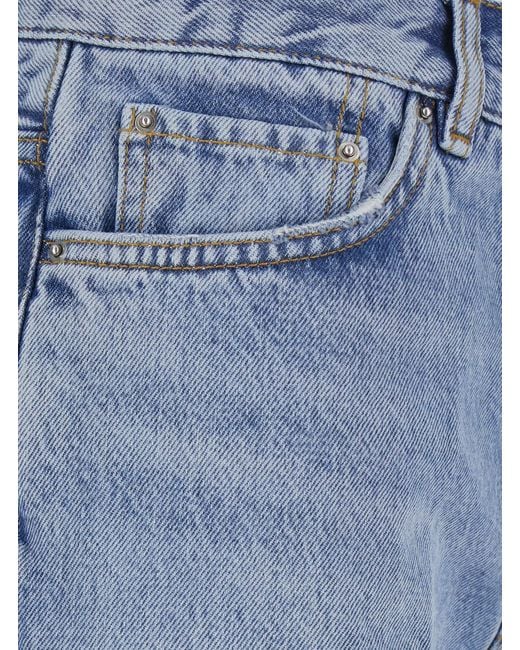Totême Blue Knee-Length Denim Shorts Organic Cotton Jean