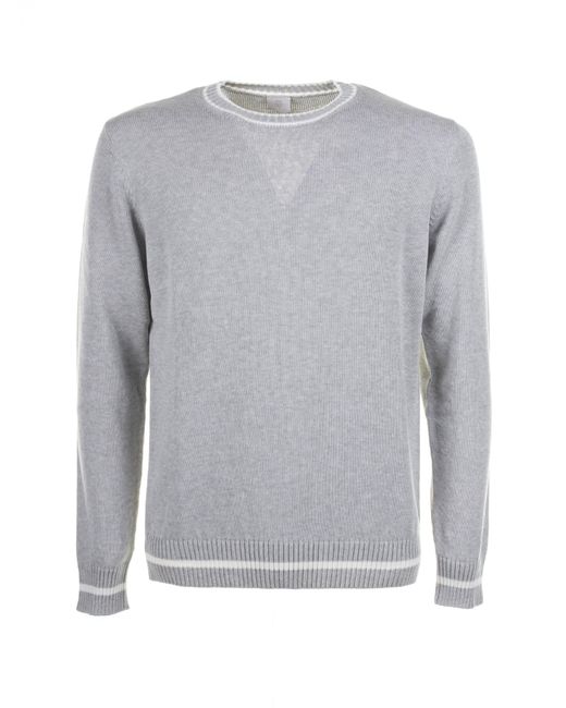 Eleventy Gray Light Crew Neck Sweater for men