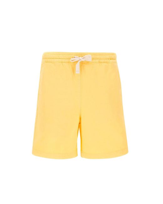 Drole de Monsieur Yellow Le Shorts Coton Lavè Cotton Shorts for men