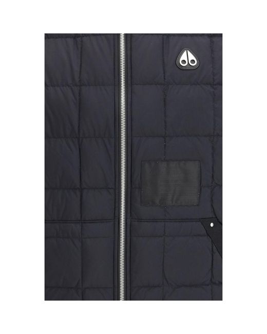 Moose Knuckles Blue Black Nylon Sleeveless Jacket for men