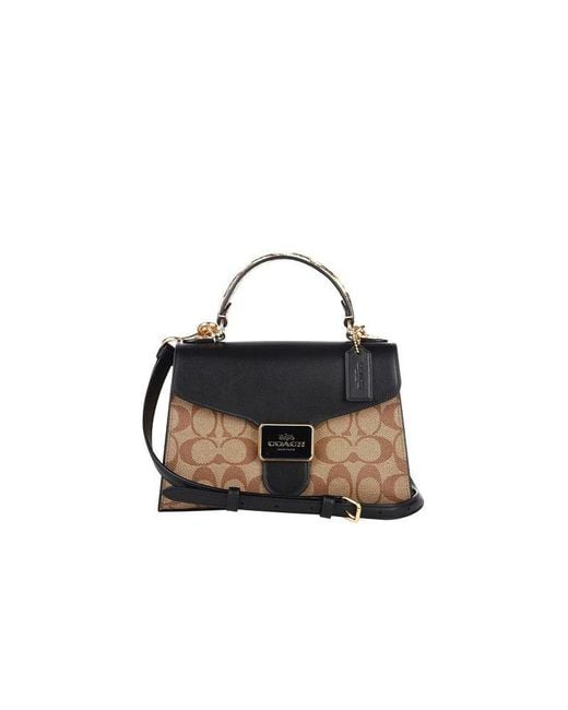 COACH Multicolor Satchel Bag-Khaki Multi/Khaki Coated Canvas/Leather Satchel-Bags