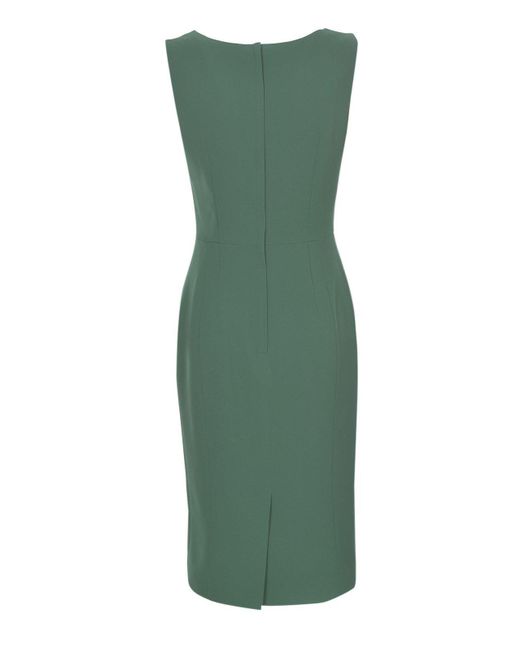 Dolce & Gabbana Green Stretch Sleeveless Midi Dress