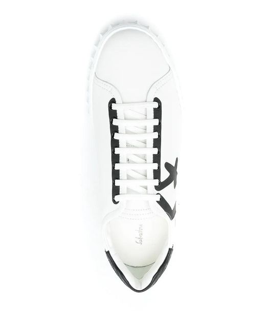 Ferragamo White Leather Lace Up Trainers Sneakers for men