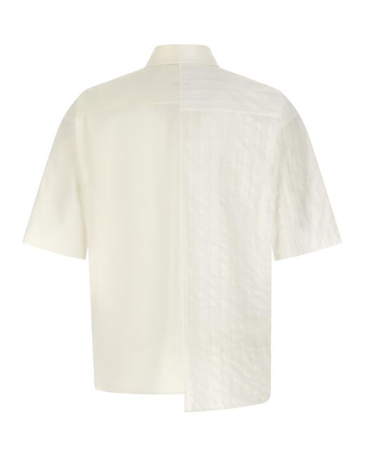 MM6 by Maison Margiela White Bi-Material Shirt Cotton Shirt, Blouse for men