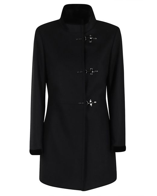 Fay Black Cappotto Virginia 3 Ganci