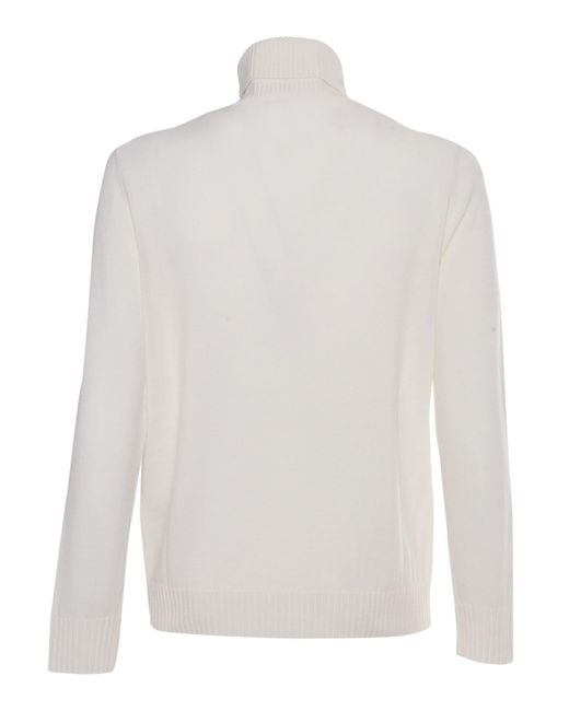 Ballantyne White T Neck Pullover for men