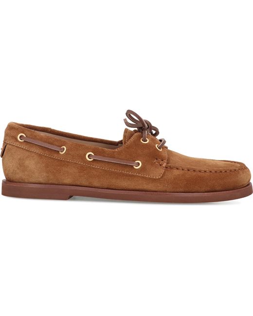 Gianvito Rossi Brown Vandée Boat Shoes Chamois Loafers