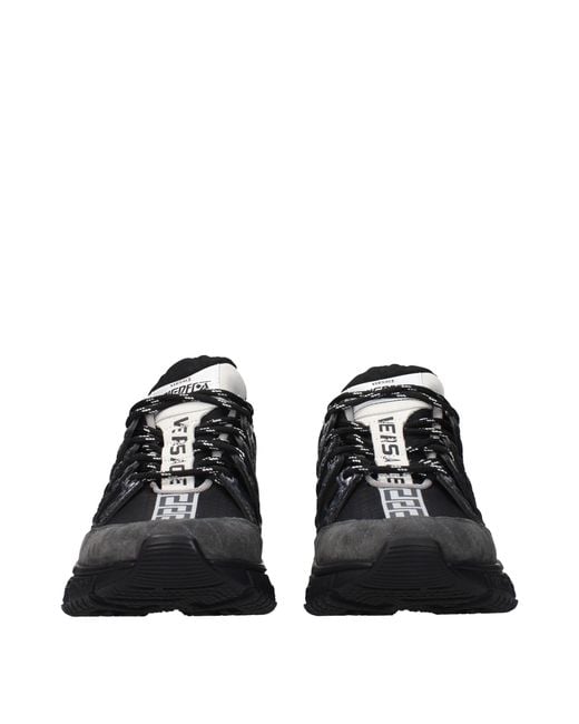 Versace Black Fabric Athletic Sneakers