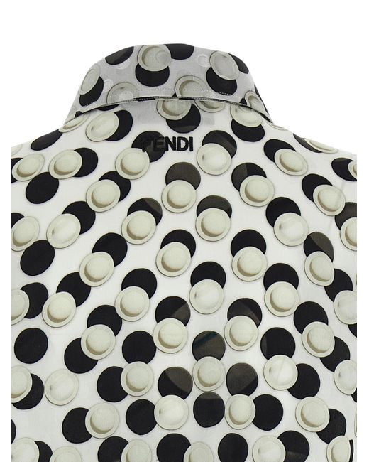 Fendi Black Polka Dot Crop Top