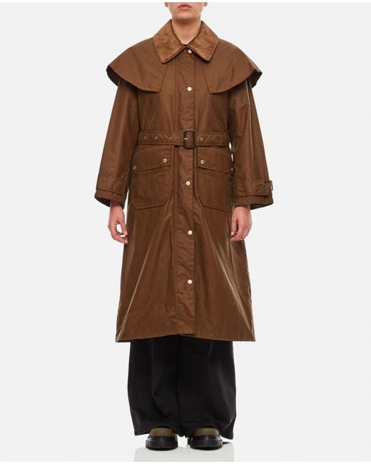 Barbour Brown Fellbeck Waxed Cotton Trench Coat