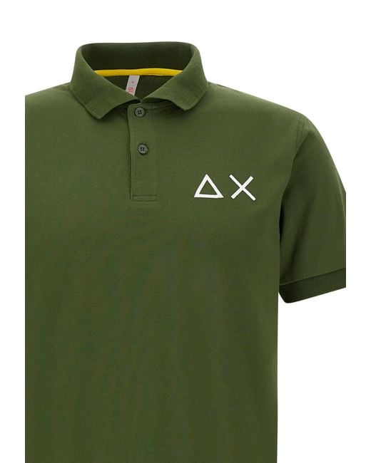 Sun 68 Green Big Logo Polo Shirt for men