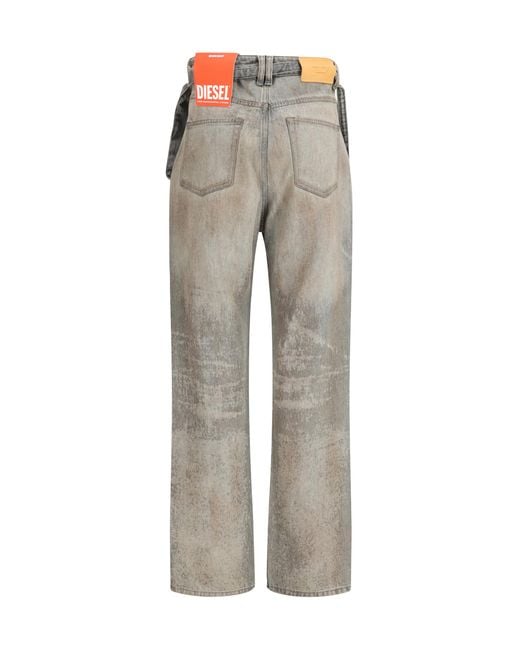 DIESEL Gray Slim-Fit Jeans Cotton