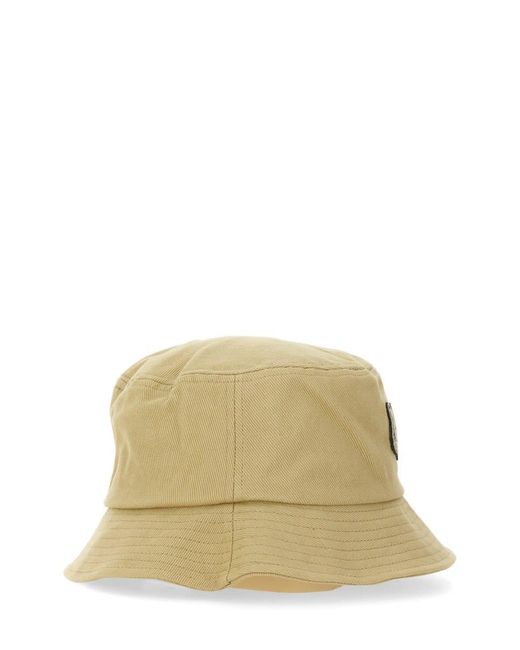 Maison Kitsuné Natural Bucket Hat With Fox Patch for men