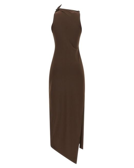 Coperni Brown Recycled Polyamide Long Dress